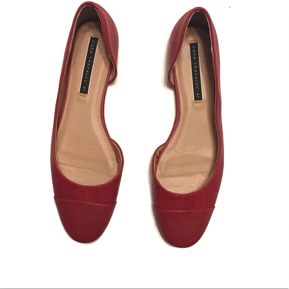 Zara Trafaluc Red D’Orsay Flat - Picture 2 of 8